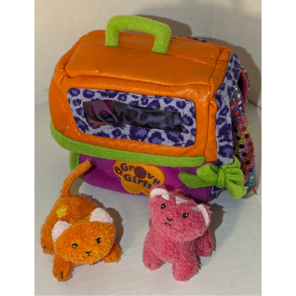 Rare Groovy Girls Pets Smitten Kittens Kennel Plush Manhattan - Picture 1 of 8